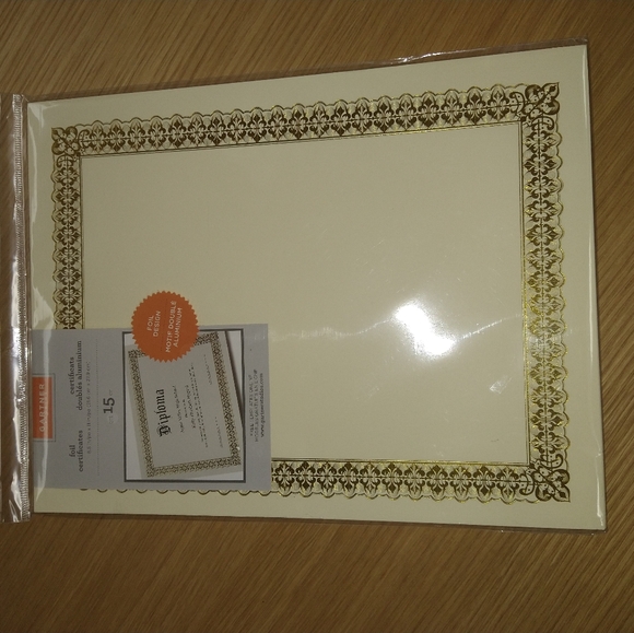 Gartner Studios 36004-S Gold Foil Certificate, 15 Pack - Picture 2 of 10